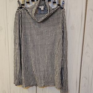 J. Crew Black and White Houndstooth Top